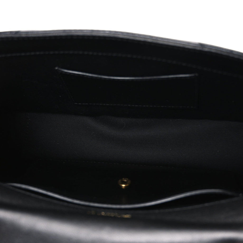 Lambskin Chevron Quilted Small Loulou Bag Black