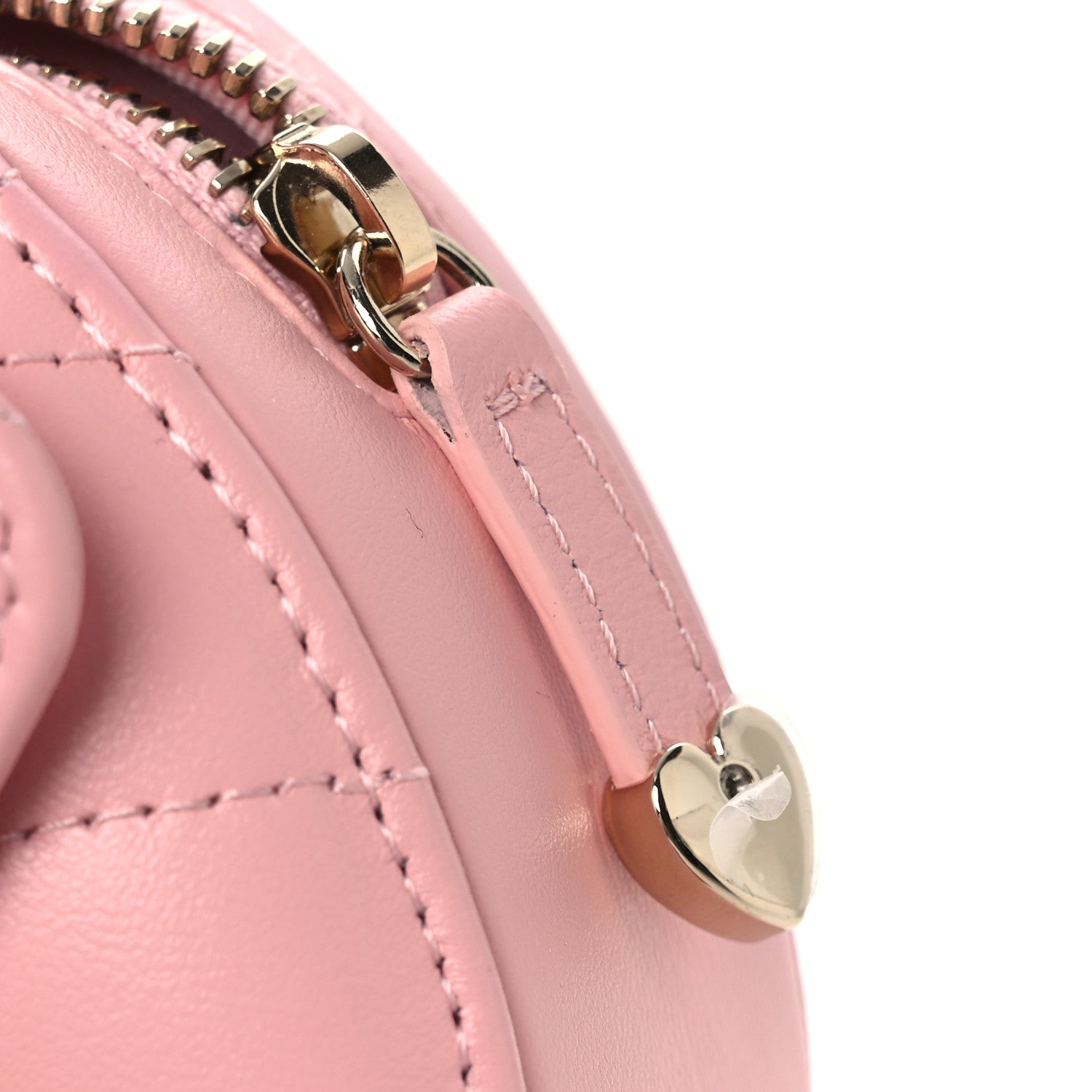 Lambskin Quilted CC In Love Heart Waist Belt Bag With Chain Light Pink