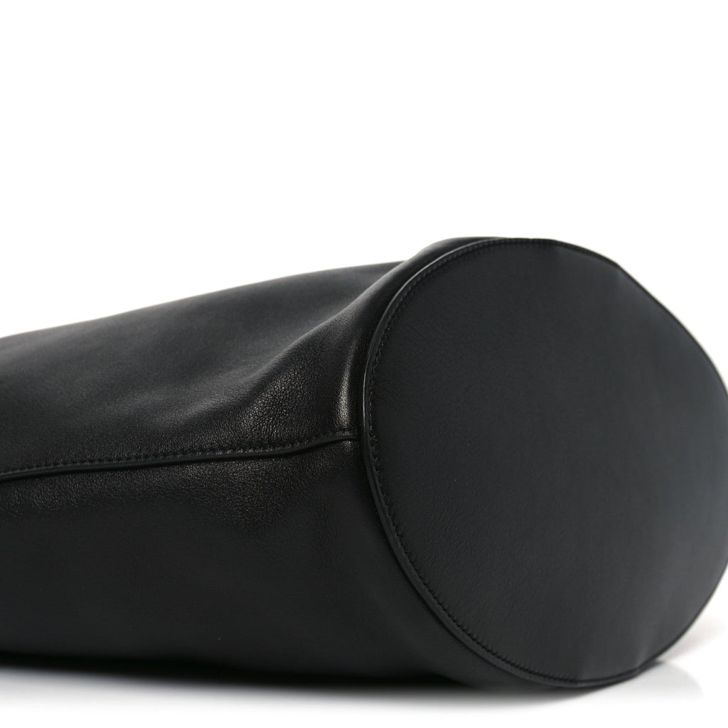 Santorini Lux Calfskin Y Drawstring Tote Black