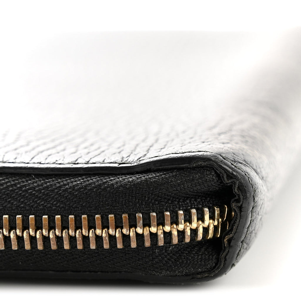 Dollar Calfskin GG Zip Around Wallet Black
