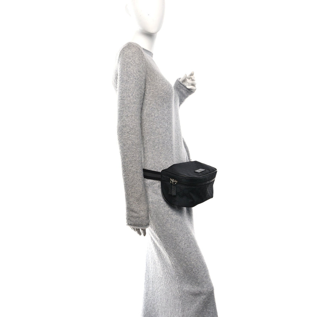 Nylon Monogram Fanny Pack Belt Bag Black