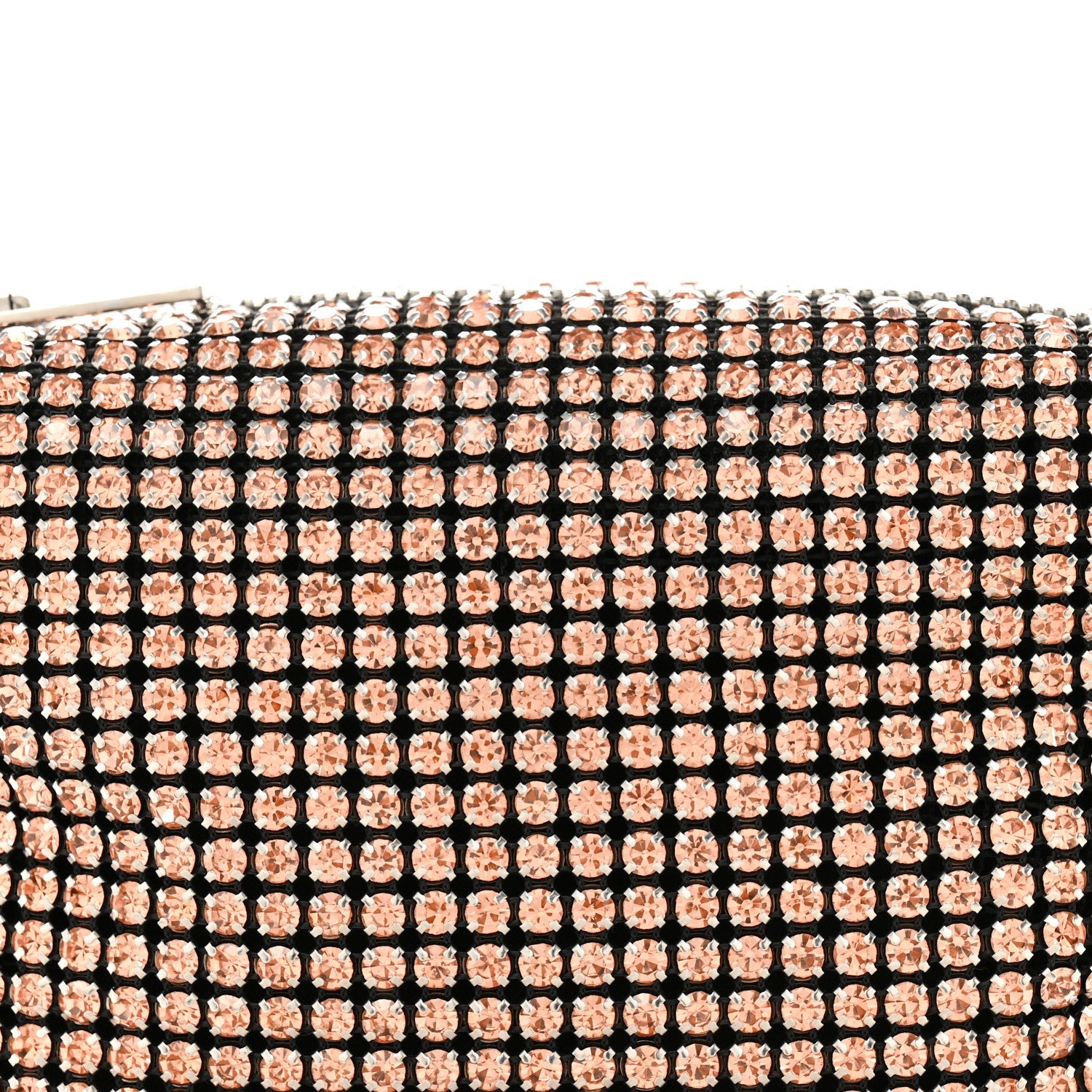 Mesh Crystal Rhinestone Mini Heiress Pouch Faded Neon Orange