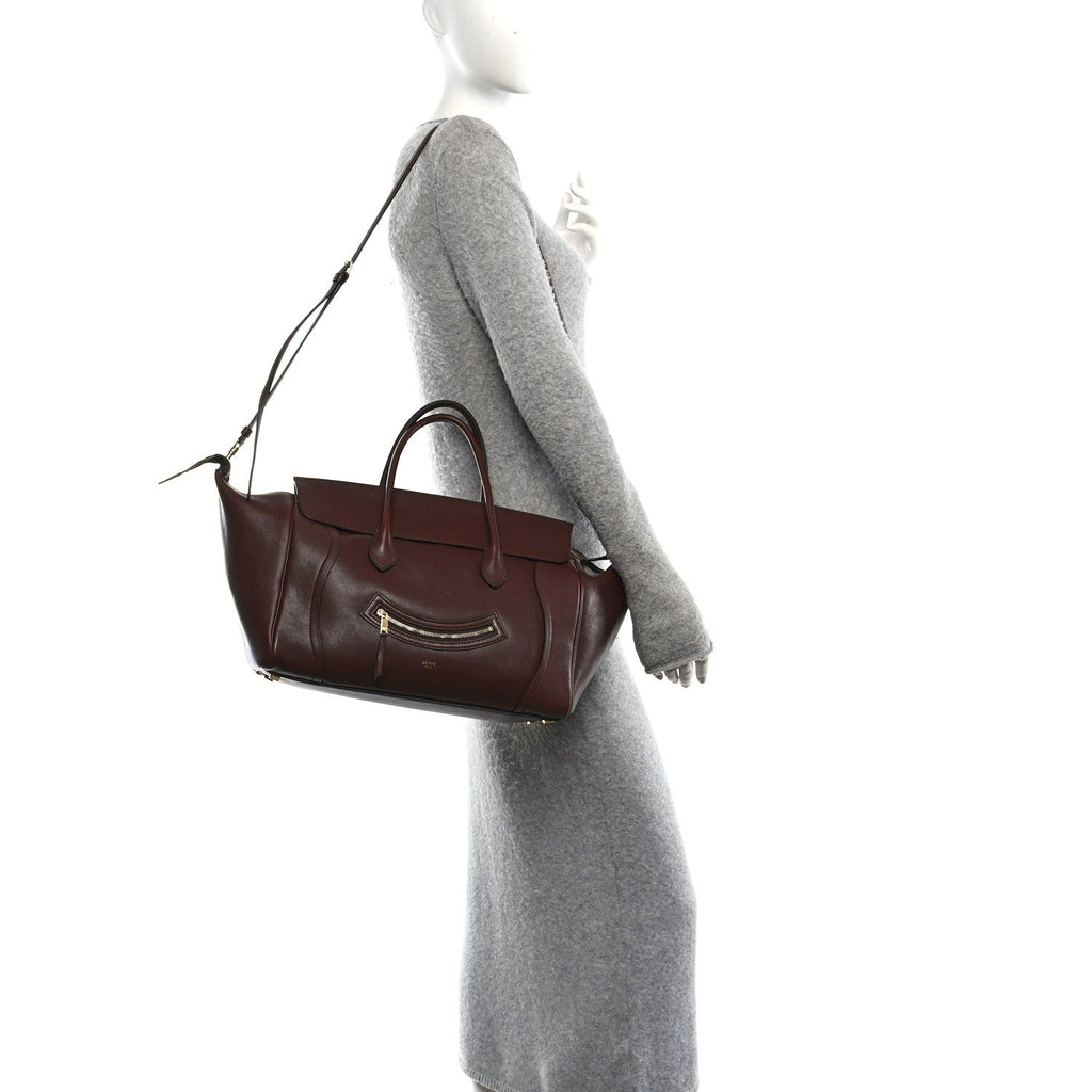 Supple Shiny Lambskin Medium Smiling New Luggage Brick