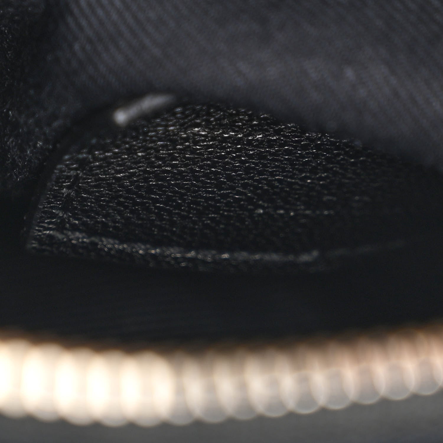 Sheepskin Matelasse Chevron Monogram College Chain Wallet Black