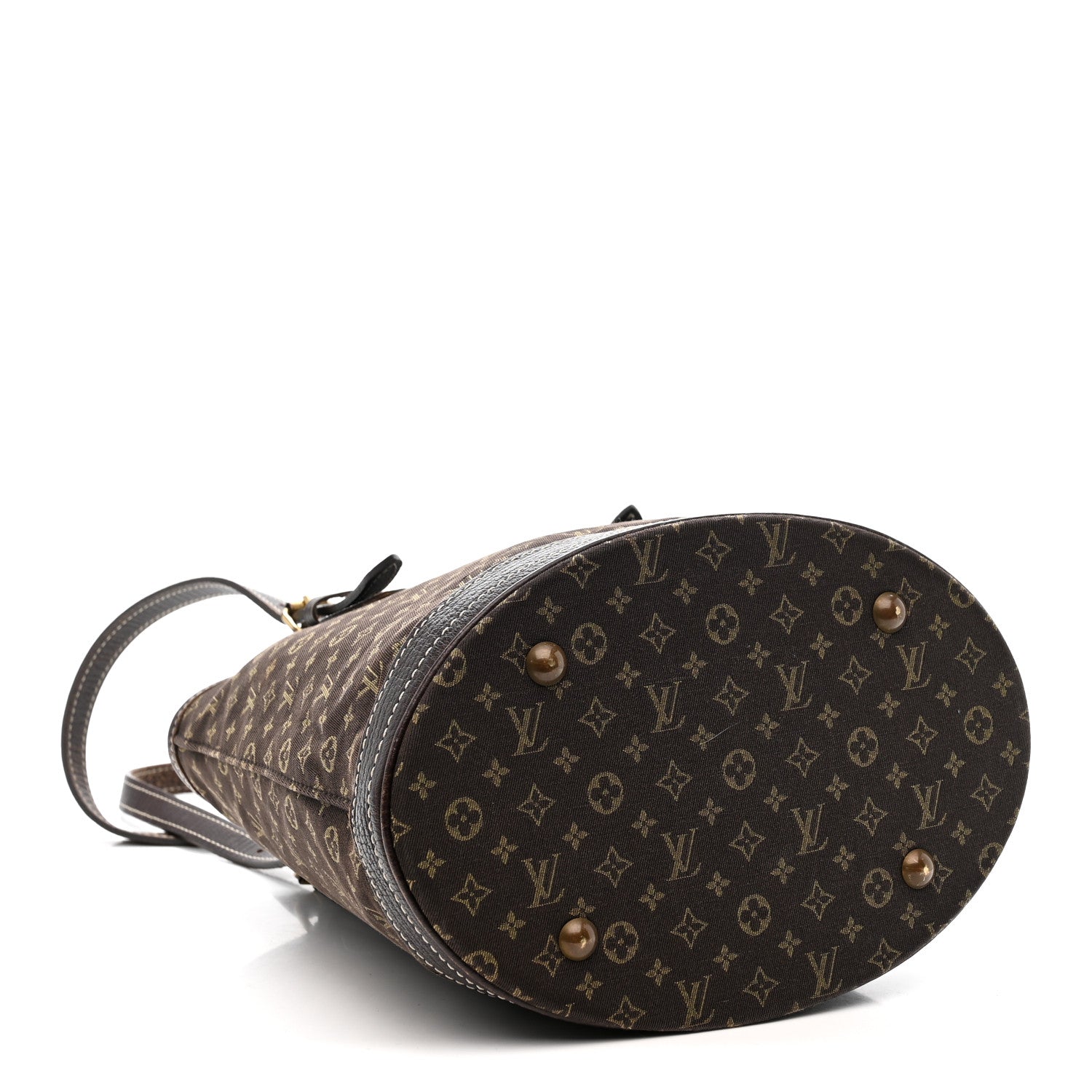 Mini Lin Monogram Bucket Bag Ebene