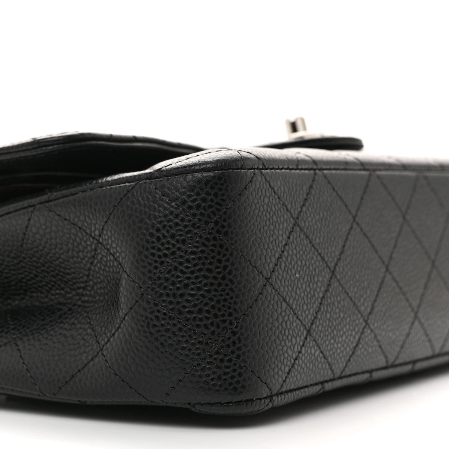 Caviar Quilted Medium Double Flap Black