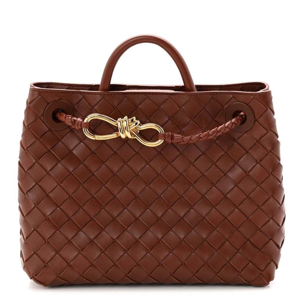Nappa Intrecciato Small Andiamo Shoulder Bag Sapele