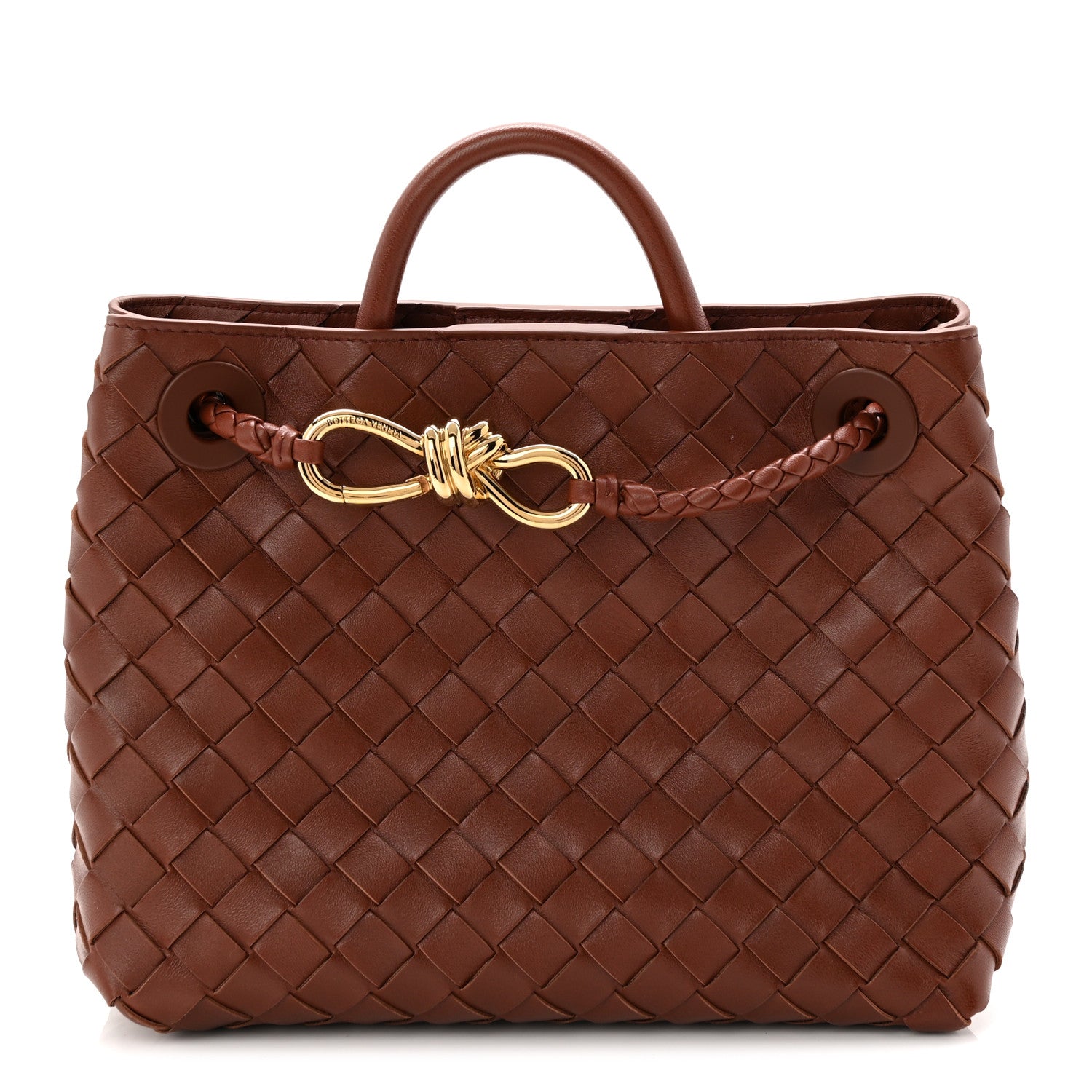 Nappa Intrecciato Small Andiamo Shoulder Bag Sapele