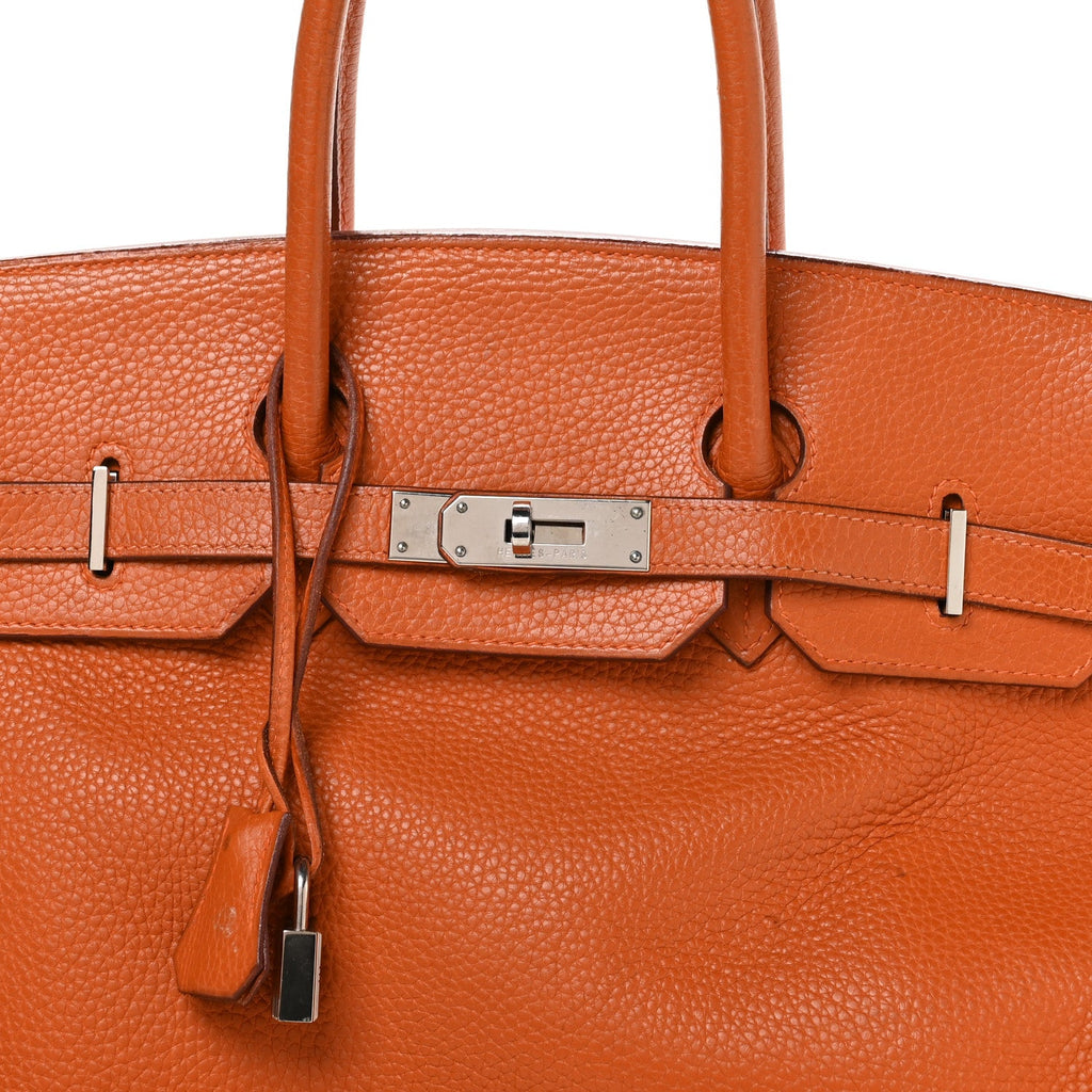 Taurillon Clemence Birkin 35 Orange