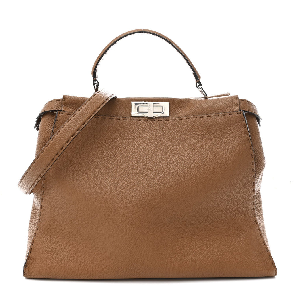 Cuoio Romano Selleria Bi-Color Large Peekaboo Iconic Satchel  Mou Deserto