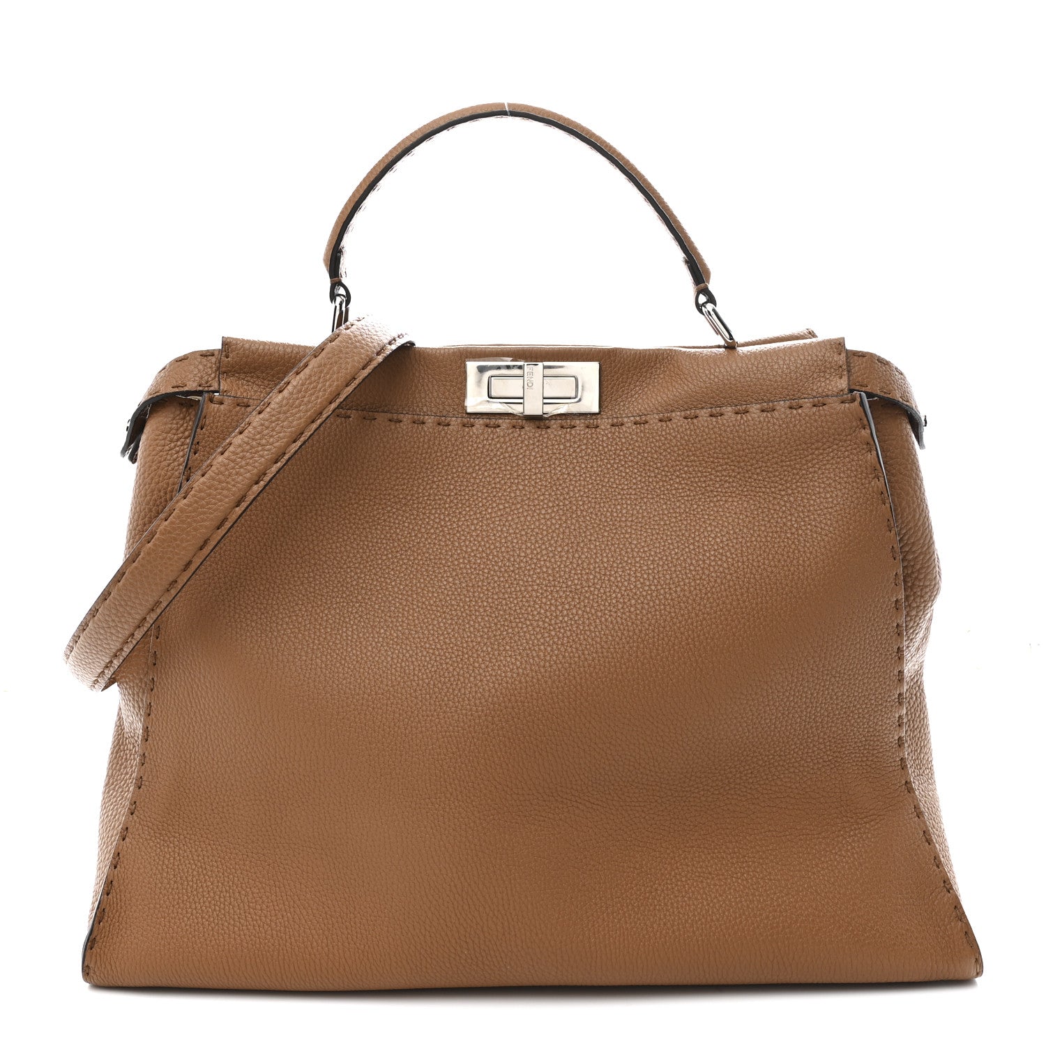 Cuoio Romano Selleria Bi-Color Large Peekaboo Iconic Satchel  Mou Deserto