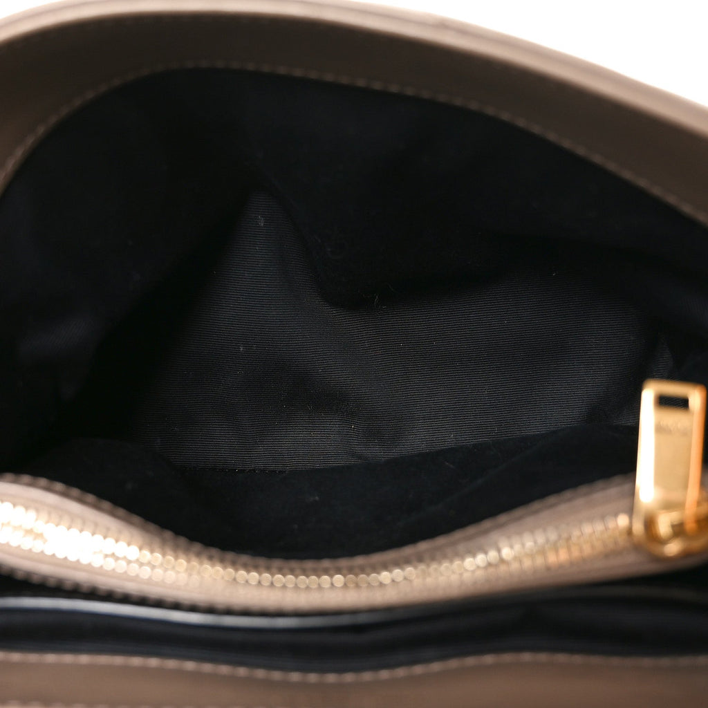 Calfskin Y Quilted Monogram Small Loulou Chain Satchel Dark Beige
