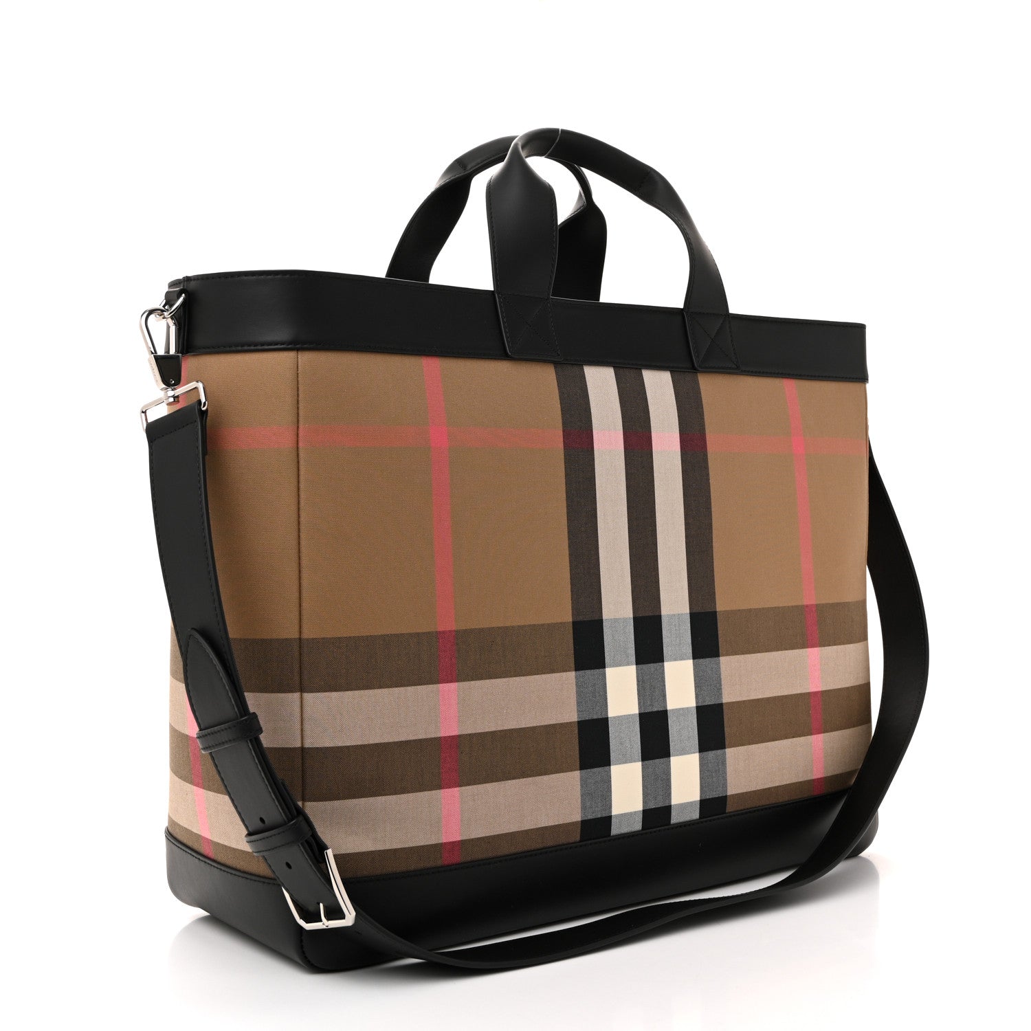 IP Check Nylon Calfskin Ormond Tote Bag Taupe Brown