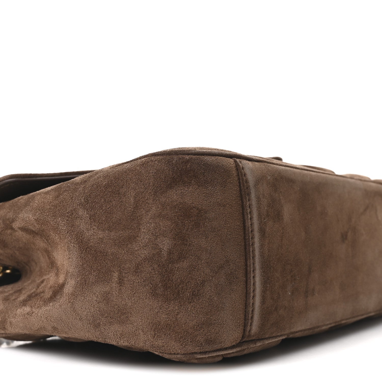 Suede Chevron Quilted Medium LouLou Bark Brown