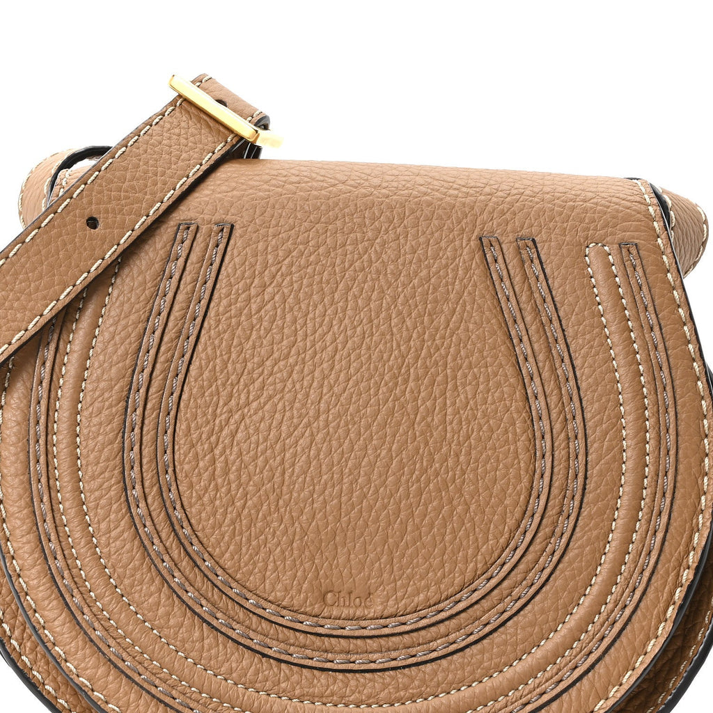 Calfskin Mini Marcie Round Crossbody Bag Nut