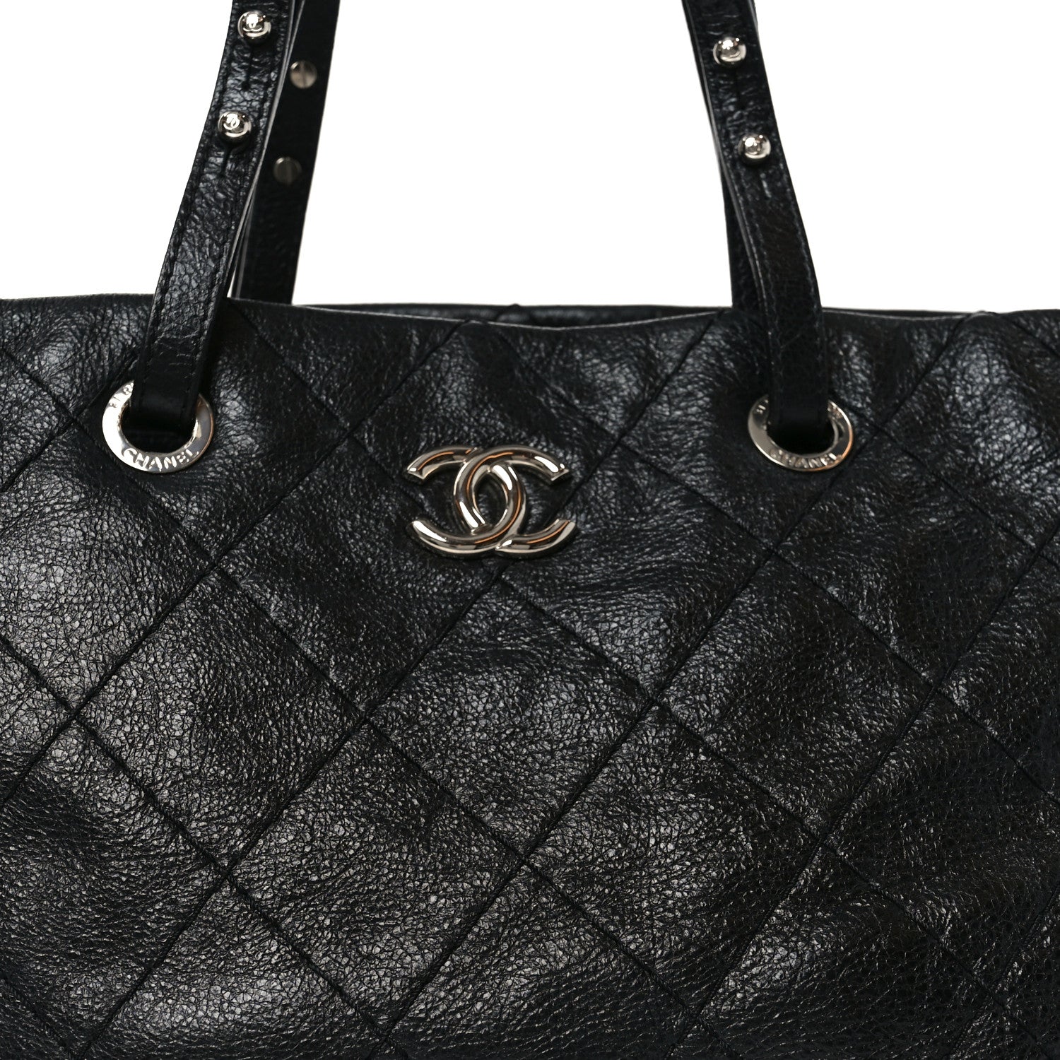 Glazed Calfskin Large On The Road Tote Black