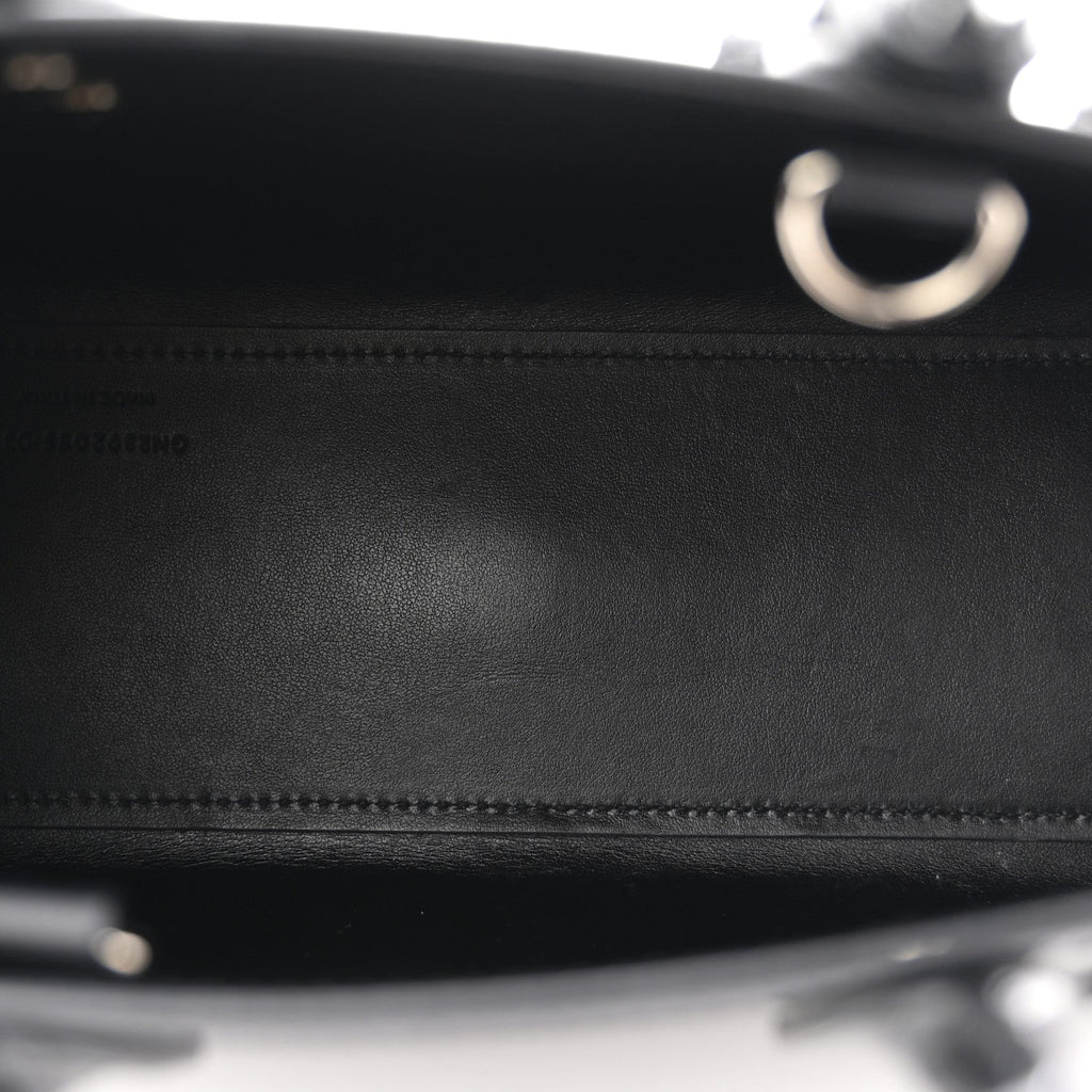 Calfskin Crocodile Embossed Nano Sac De Jour Black