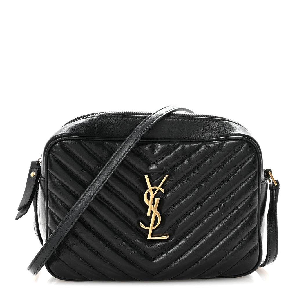 Calfskin Matelasse Monogram Lou Camera Bag Black