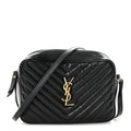 Calfskin Matelasse Monogram Lou Camera Bag Black