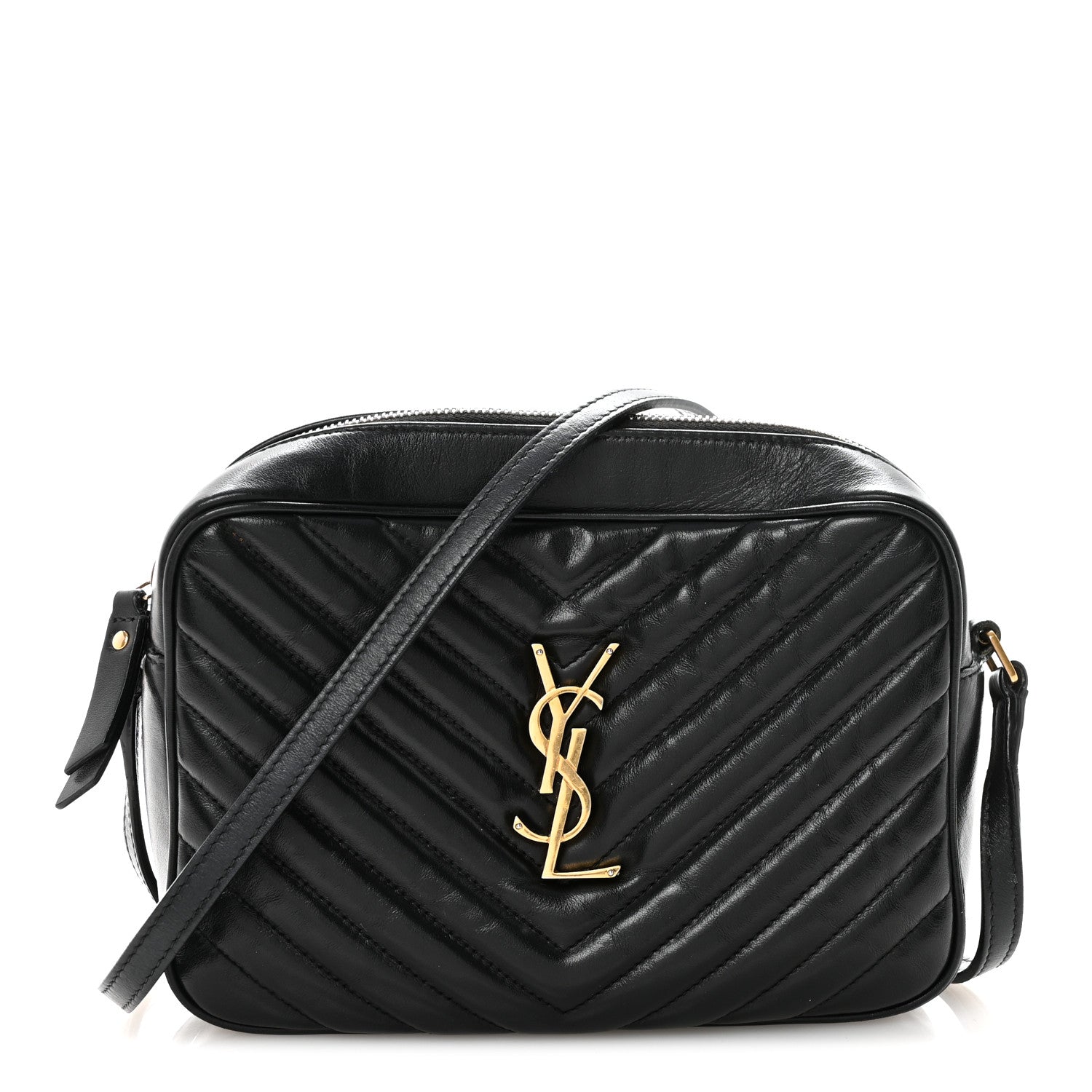 Calfskin Matelasse Monogram Lou Camera Bag Black