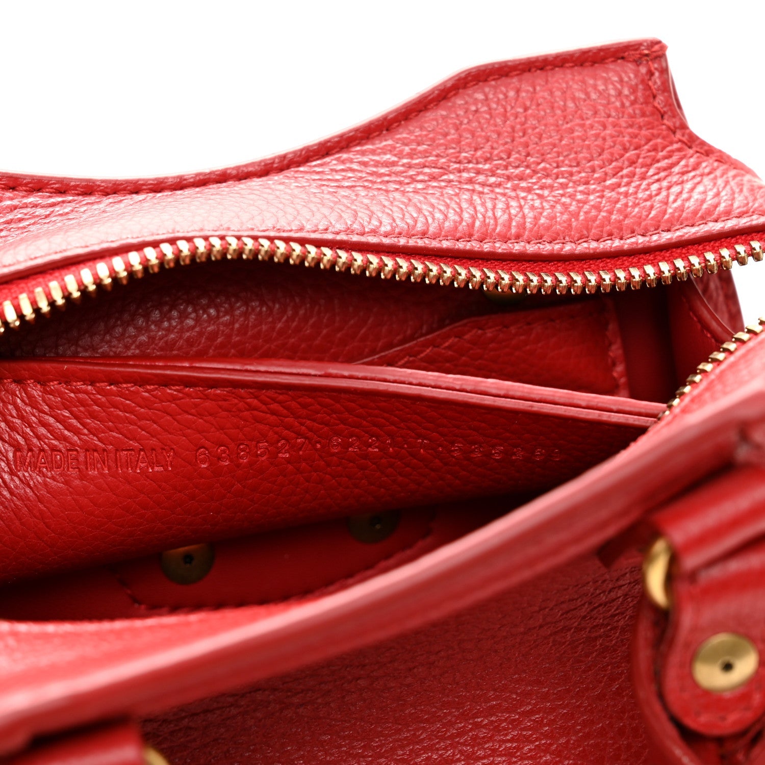 Grained Calfskin Neo Classic Gold Hardware Nano City Crossbody Medium Red