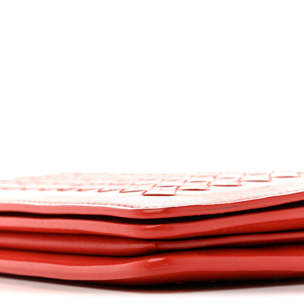 Nappa Intrecciato Continental Wallet on Chain Red