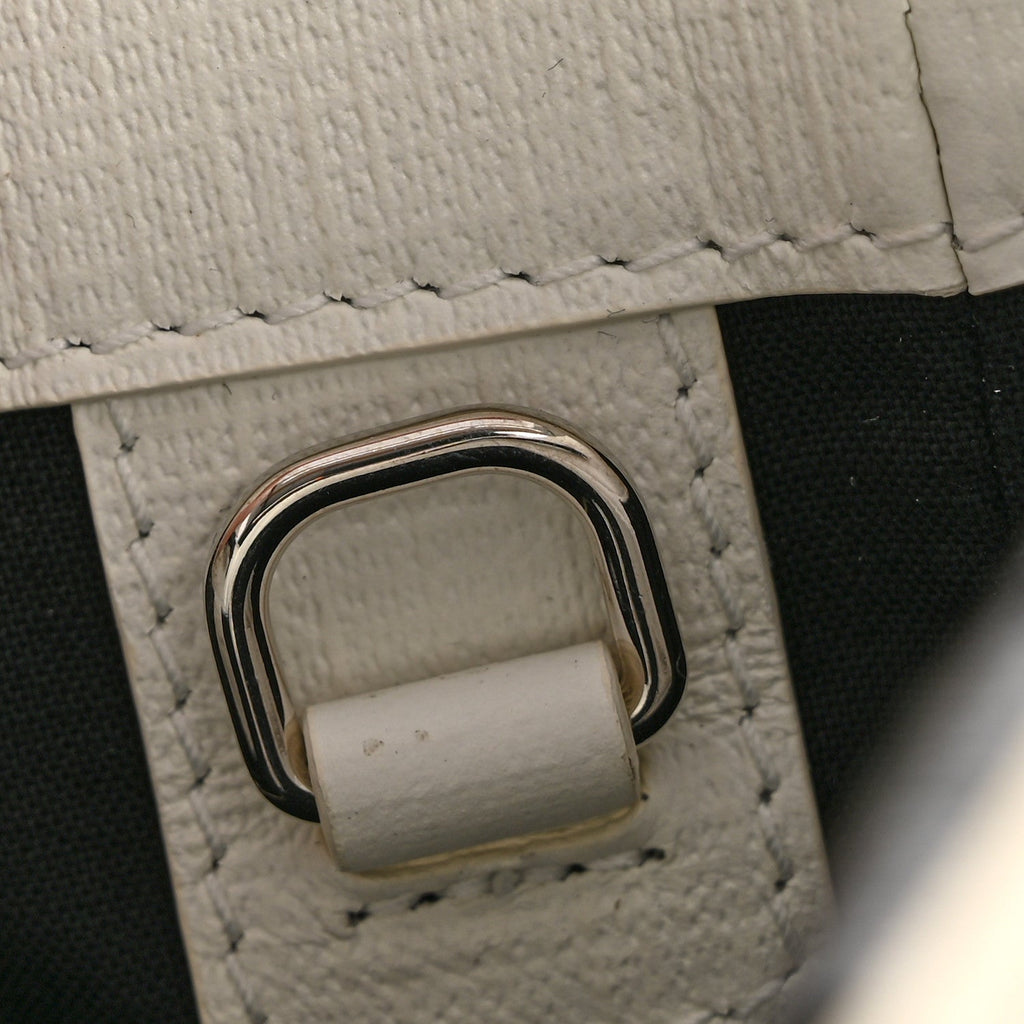 Squared Calfskin Logo North South Shopper Tote XXS White