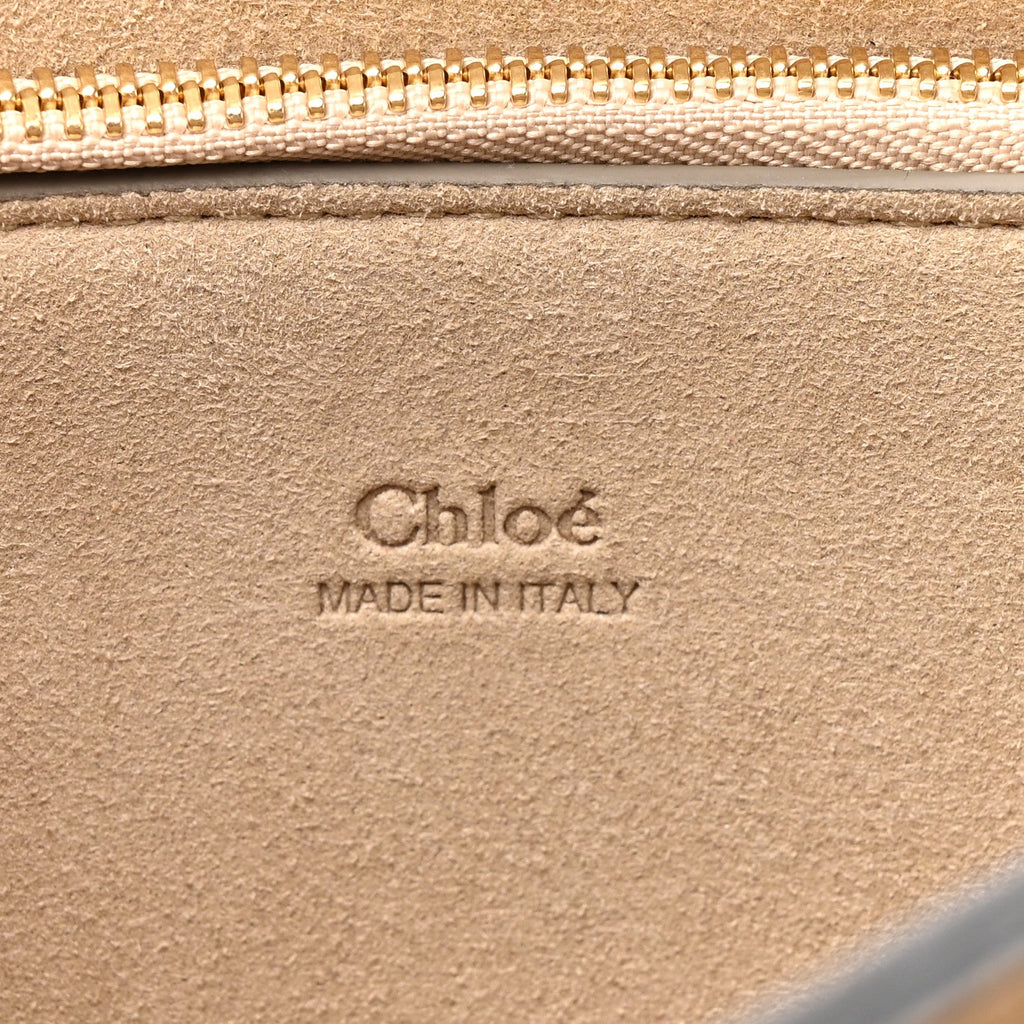Calfskin Suede Medium Faye Shoulder Bag Motty Grey