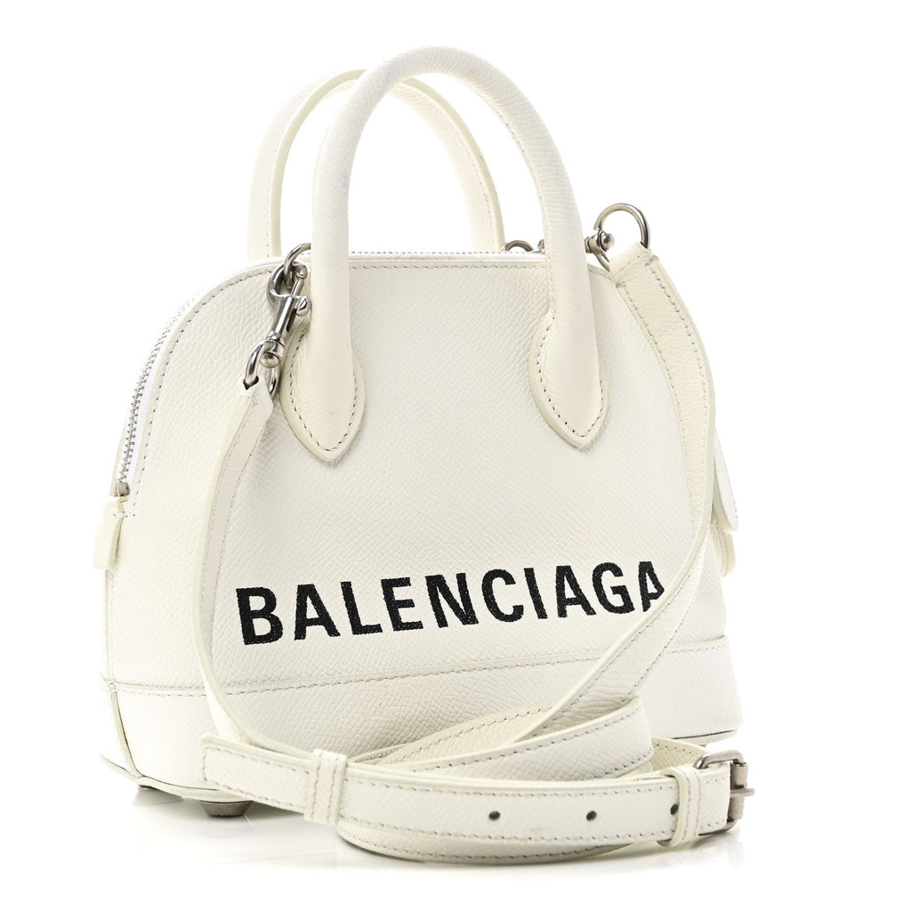 Grained Calfskin XXS Ville Top Handle Bag White Black