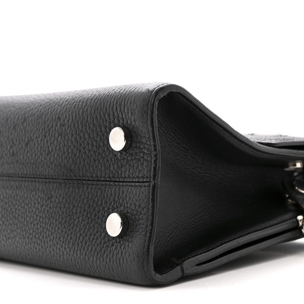 Grained Calfskin Mini Diorever Flap Black