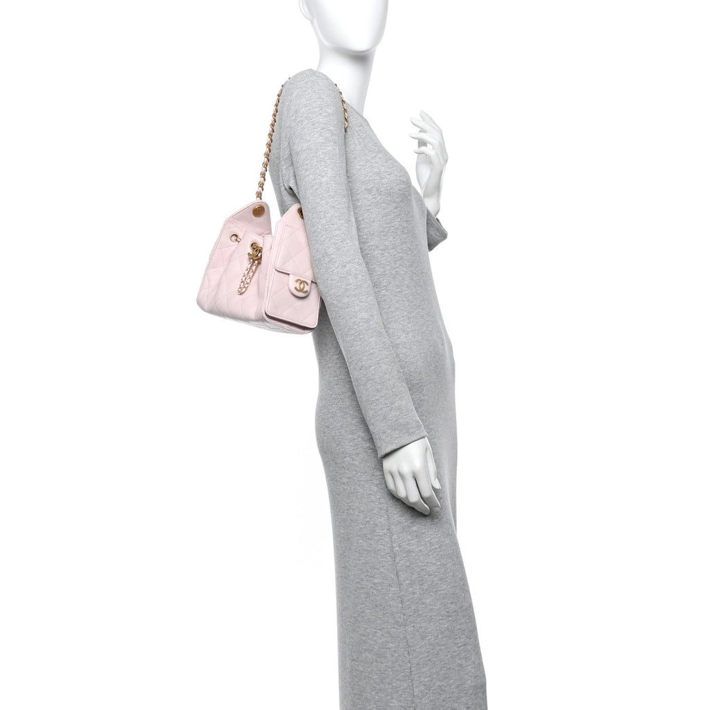 Caviar Quilted Mini Chanel 25 Handbag Light Pink