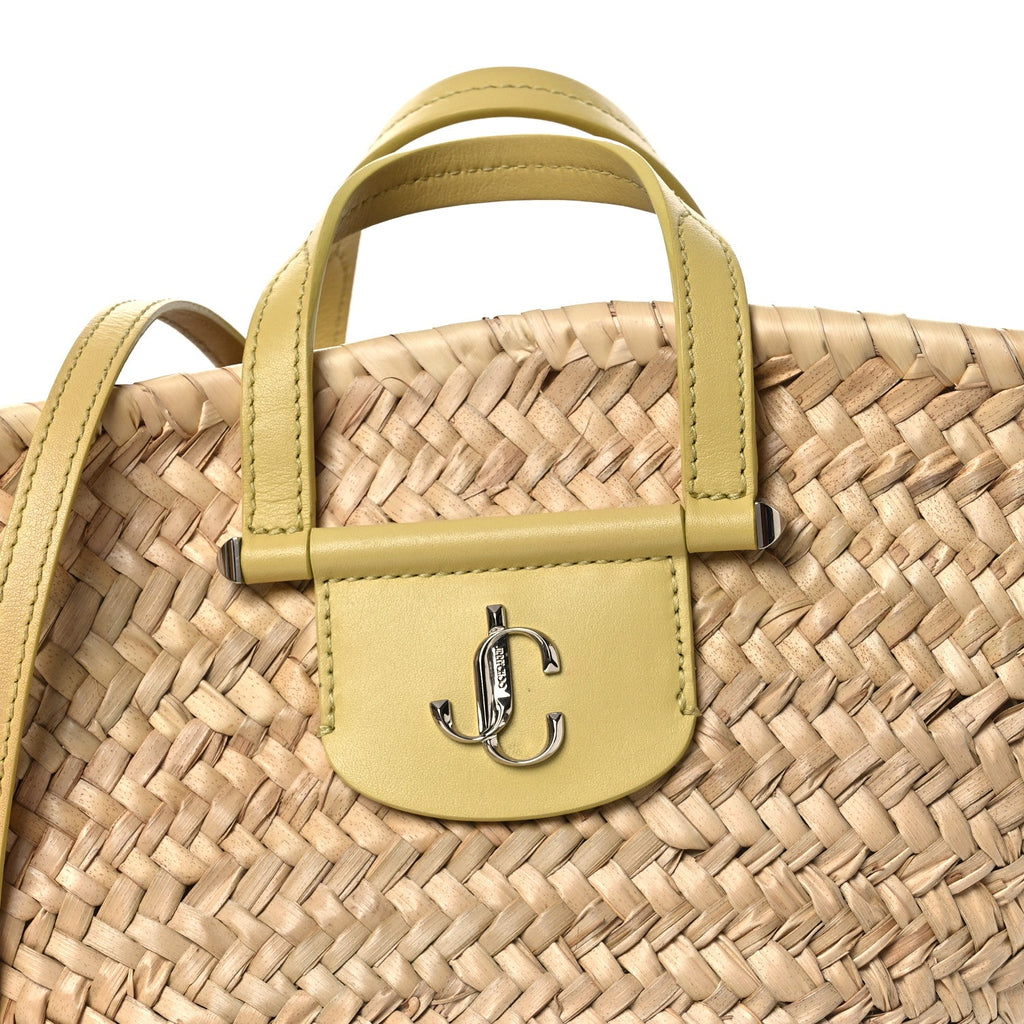 Palm Leaf Raffia Small Macy Tote Natural Sunbleached