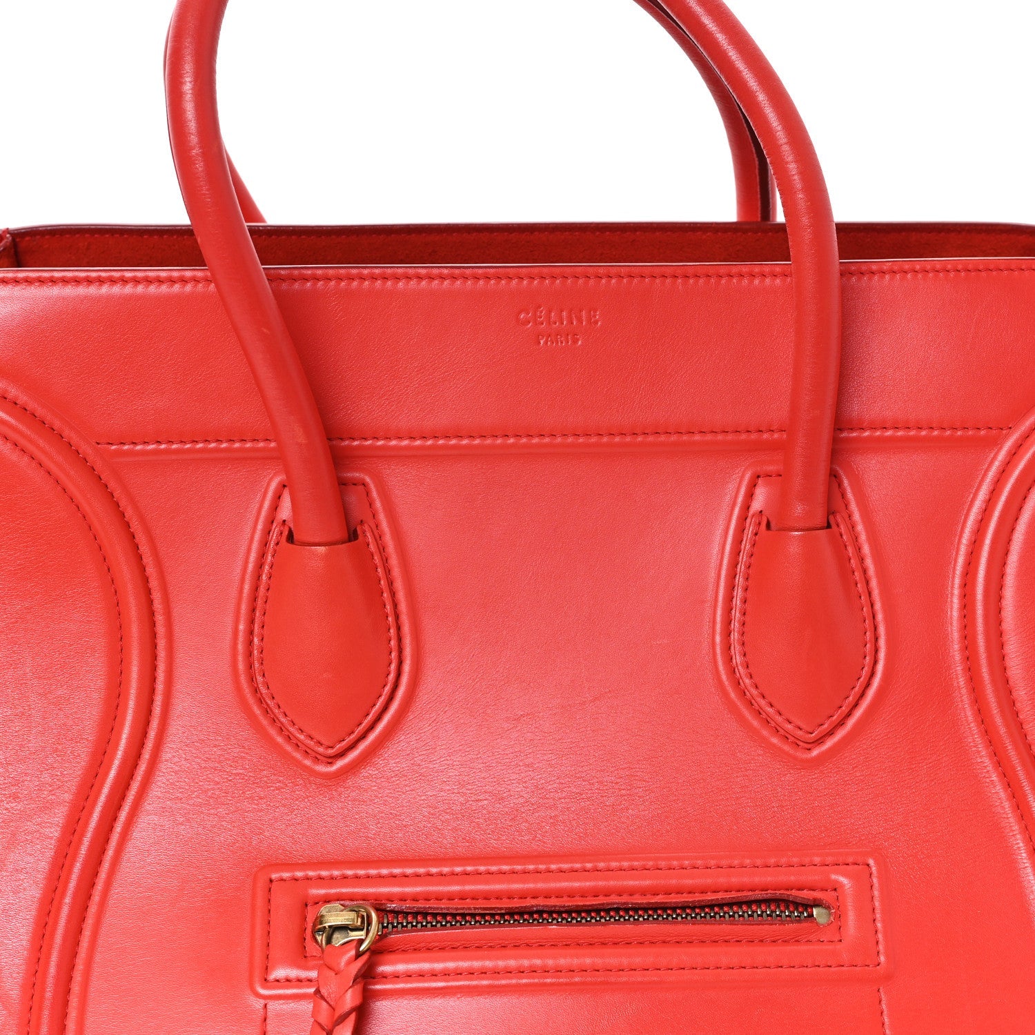 Supple Calfskin Medium Phantom Luggage Vermillion