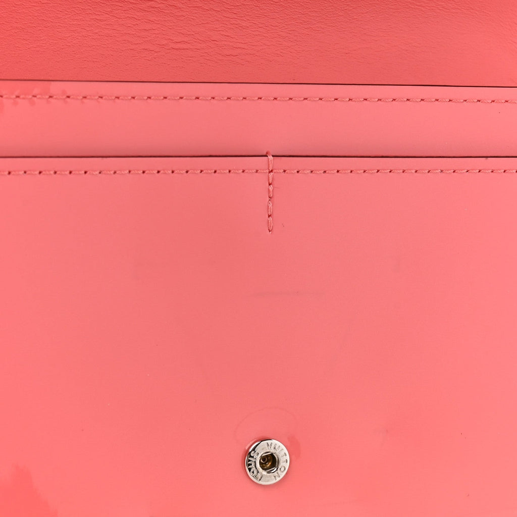Patent Louise Wallet Rose Litchi
