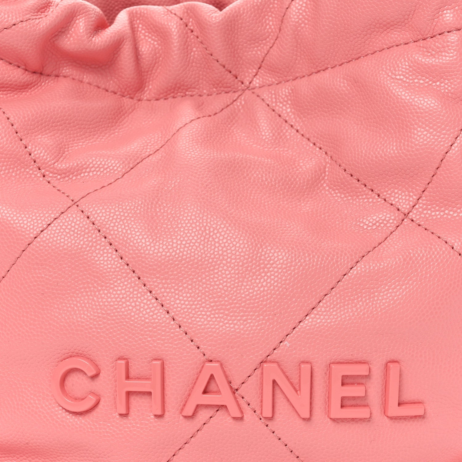 Shiny Caviar Quilted Mini Chanel 22 Coral