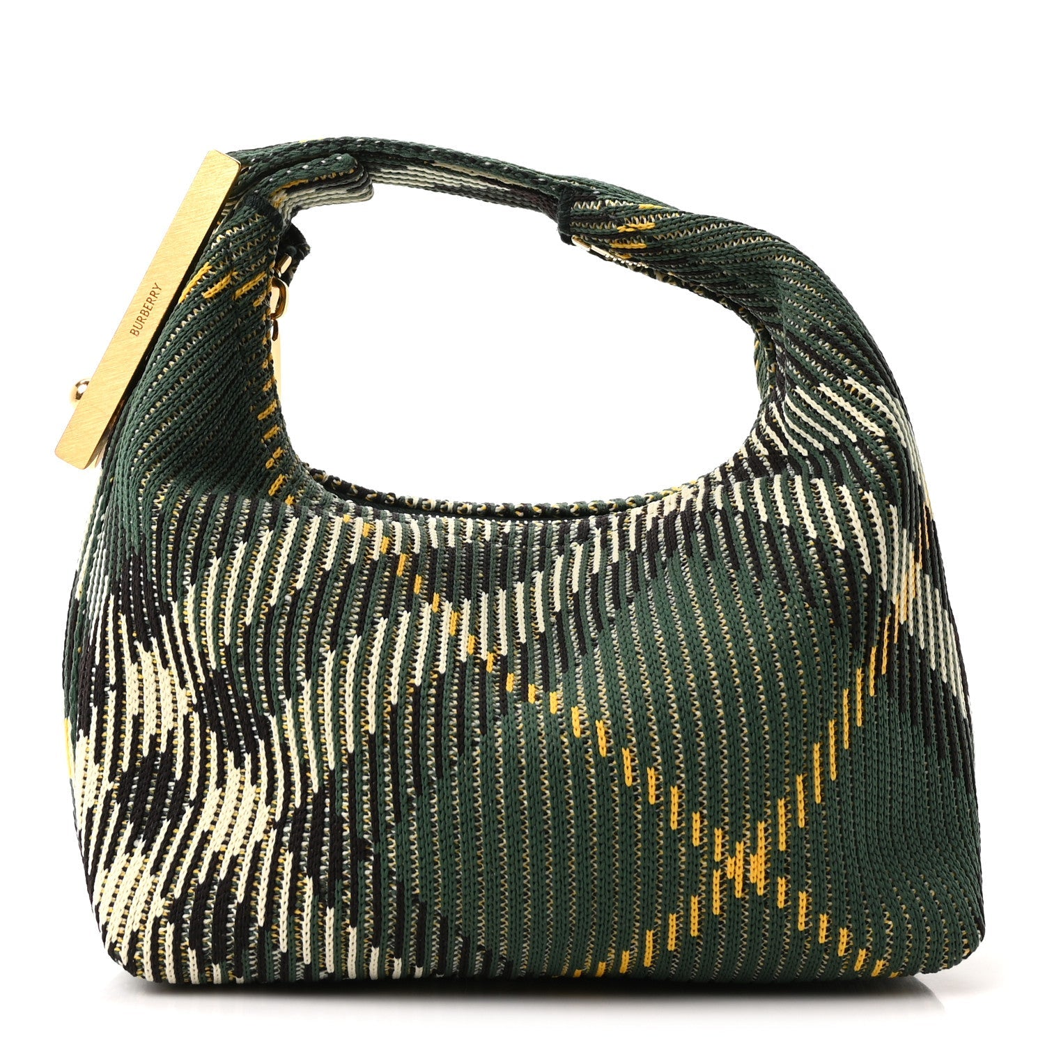 Canvas Knitted Check Mini Peg Duffle Bag Ivy