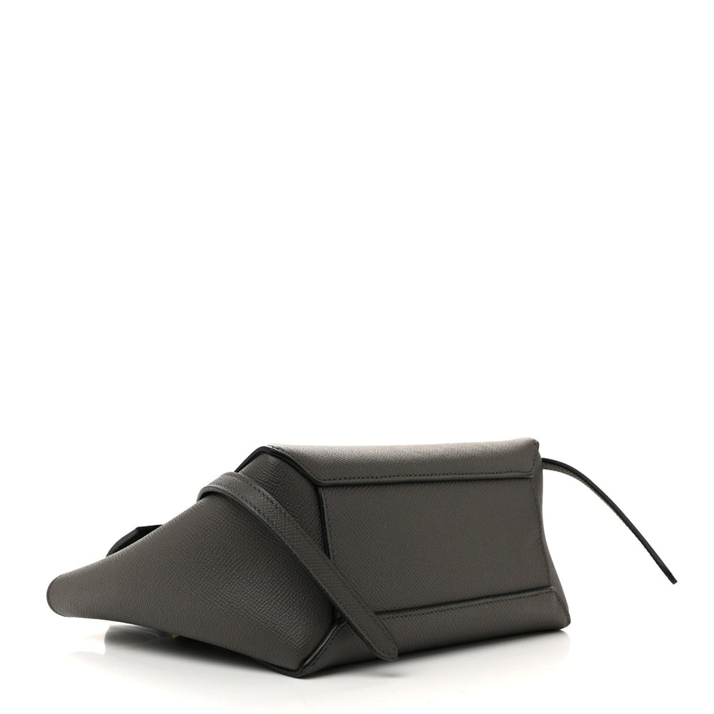Grained Calfskin Nano Belt Bag Grey