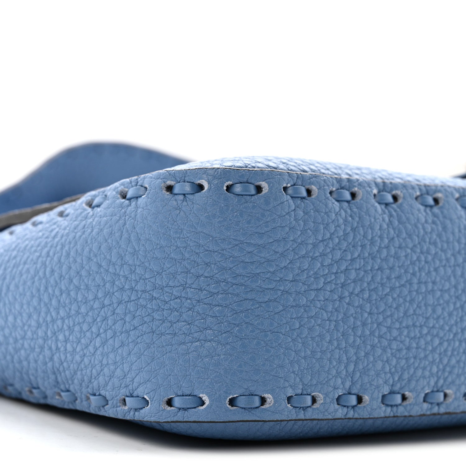 Cuoio Roma Sellerissima Nappa Sintetica Tape Stitch Baguette Placca Placca Argento Blue