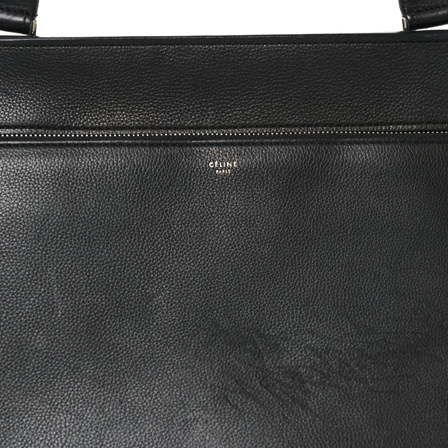 Grained Calfskin Edge Shoulder Bag Black