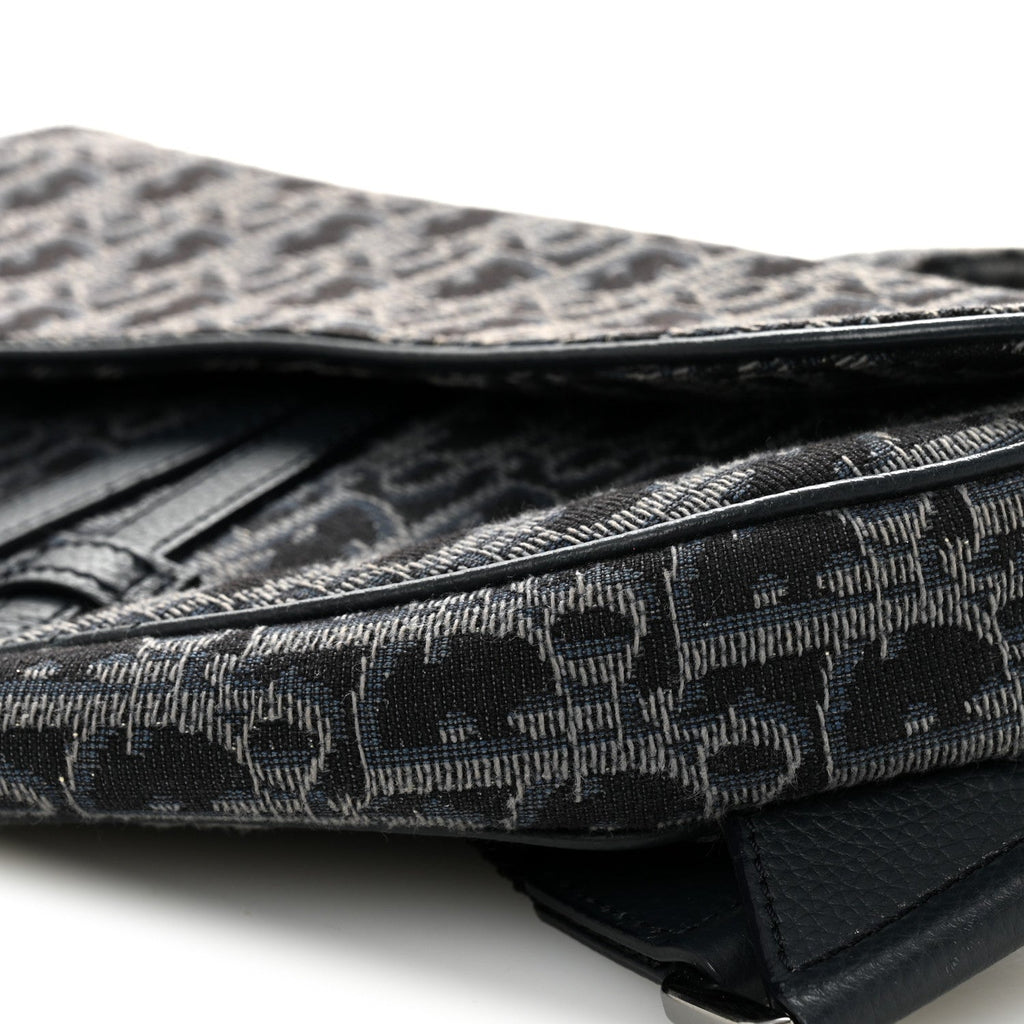 Oblique Mens Saddle Bag Black Blue