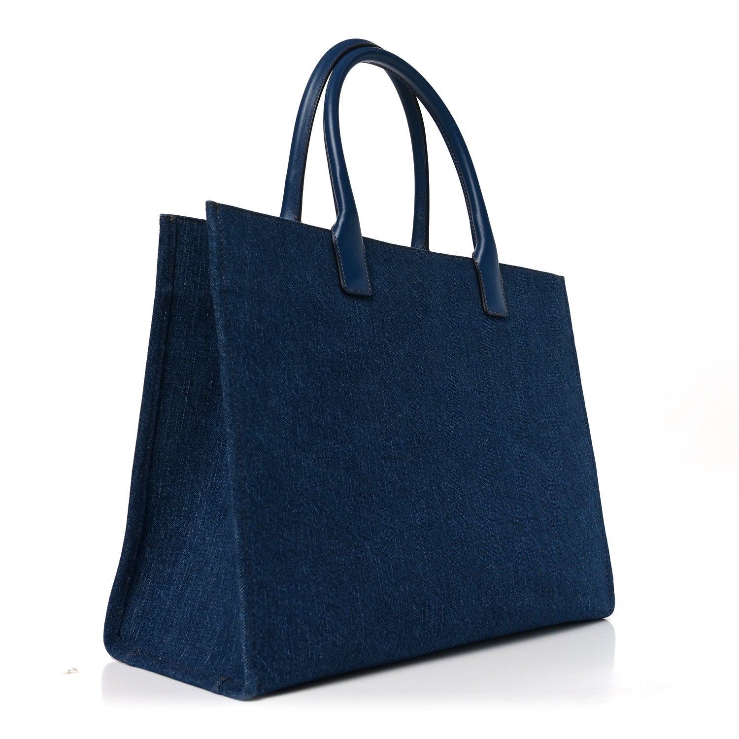 Denim Calfskin La Medusa Tote Bag Blue