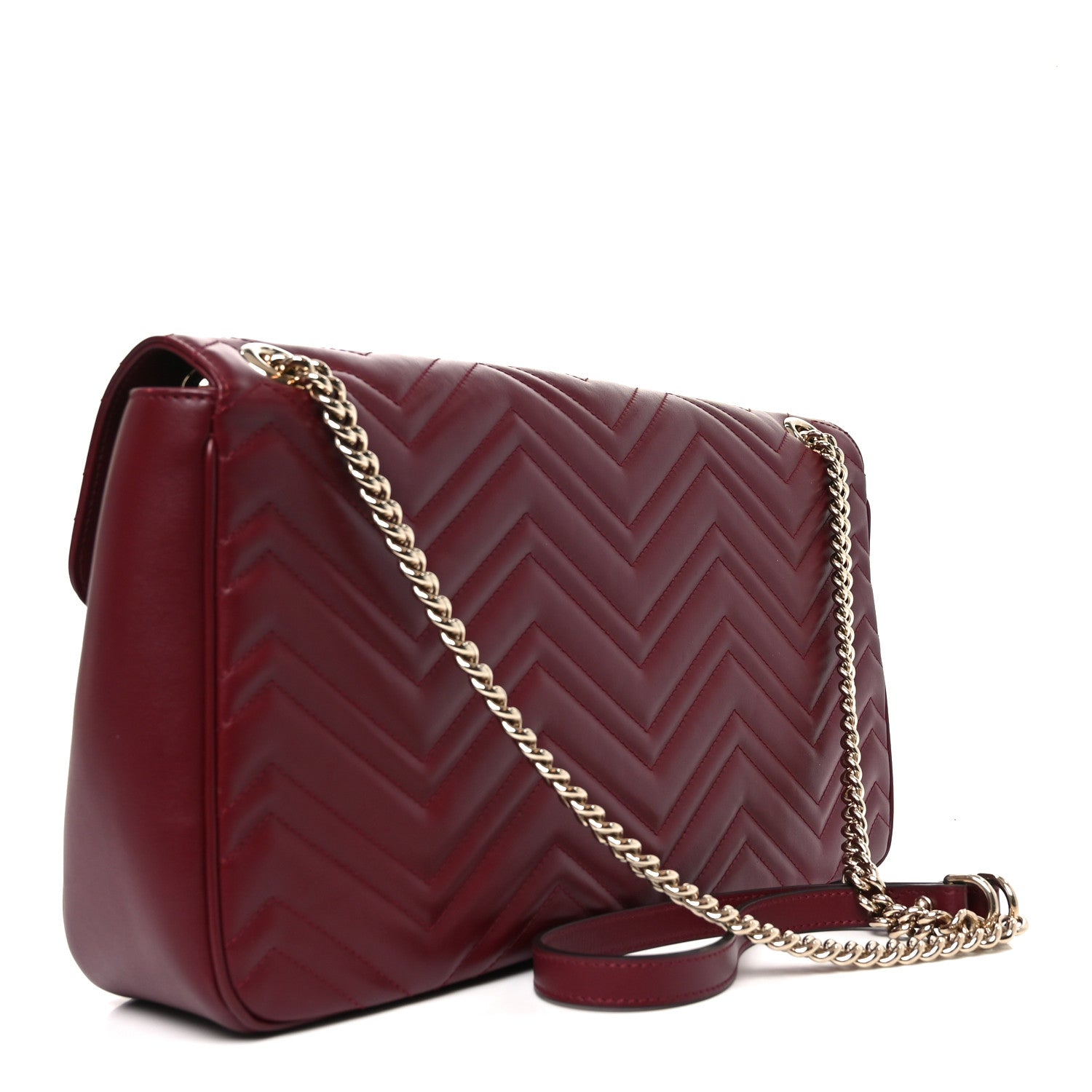 Calfskin Matelasse Large Horizontal GG Marmont Shoulder Bag Black