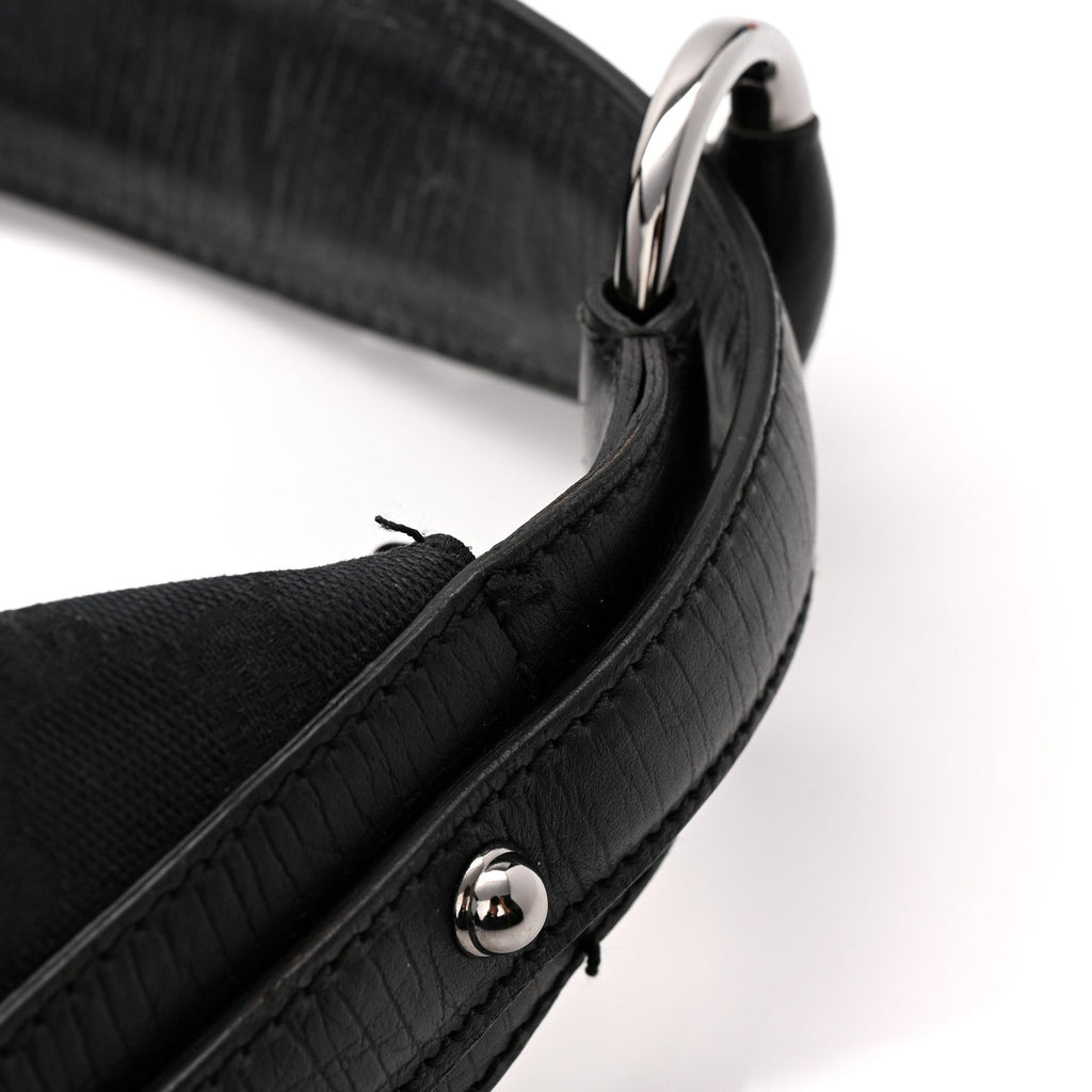 Monogram Medium Horsebit Chain Hobo Black