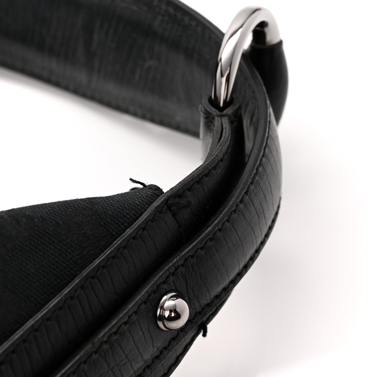 Monogram Medium Horsebit Chain Hobo Black