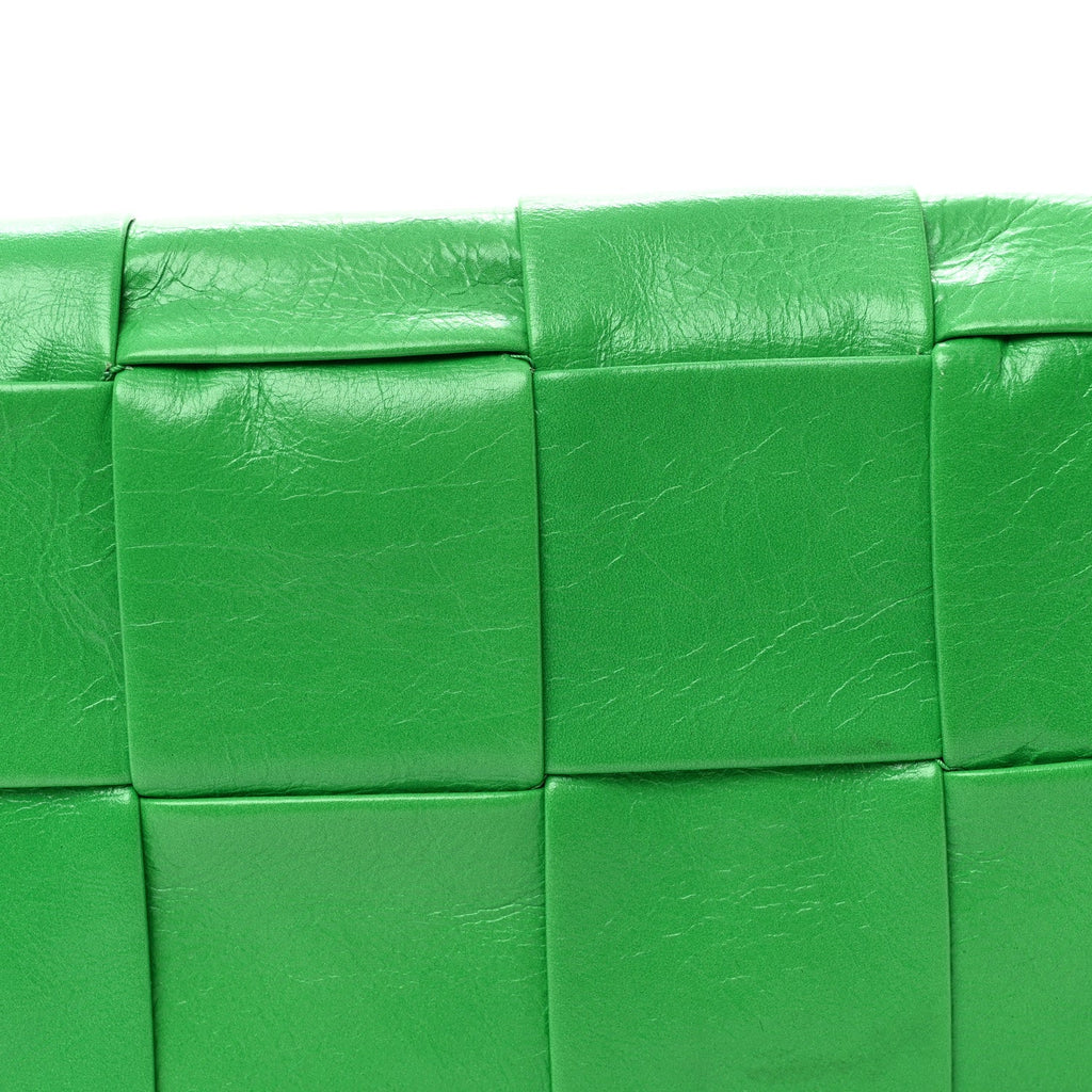 Paper Calfskin Intreccio Cassette Belt Bag Parakeet