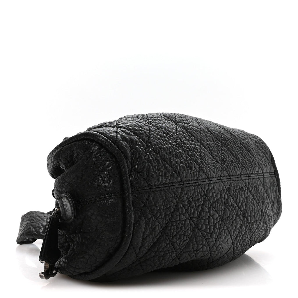 Distressed Lambskin Le Marais Bowler Black