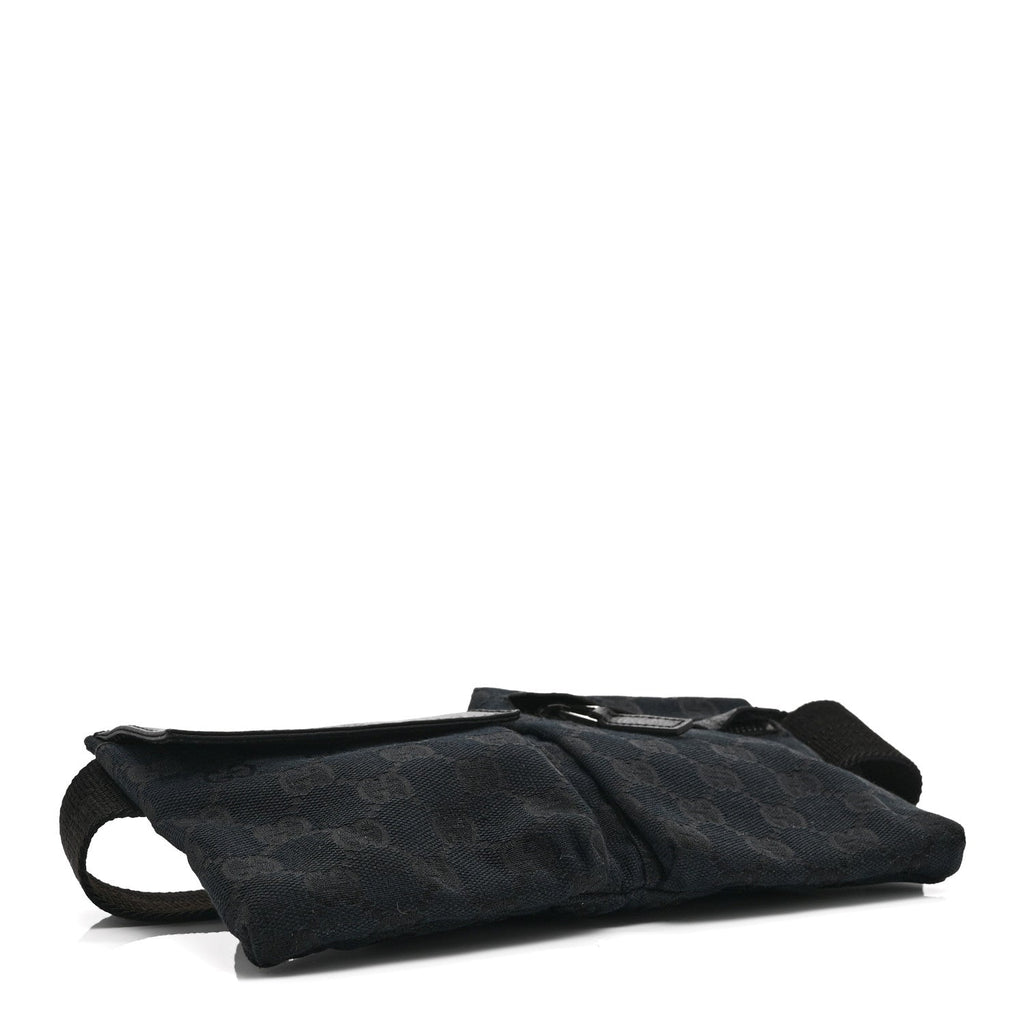 GG Monogram Double Pocket Belt Bag Black
