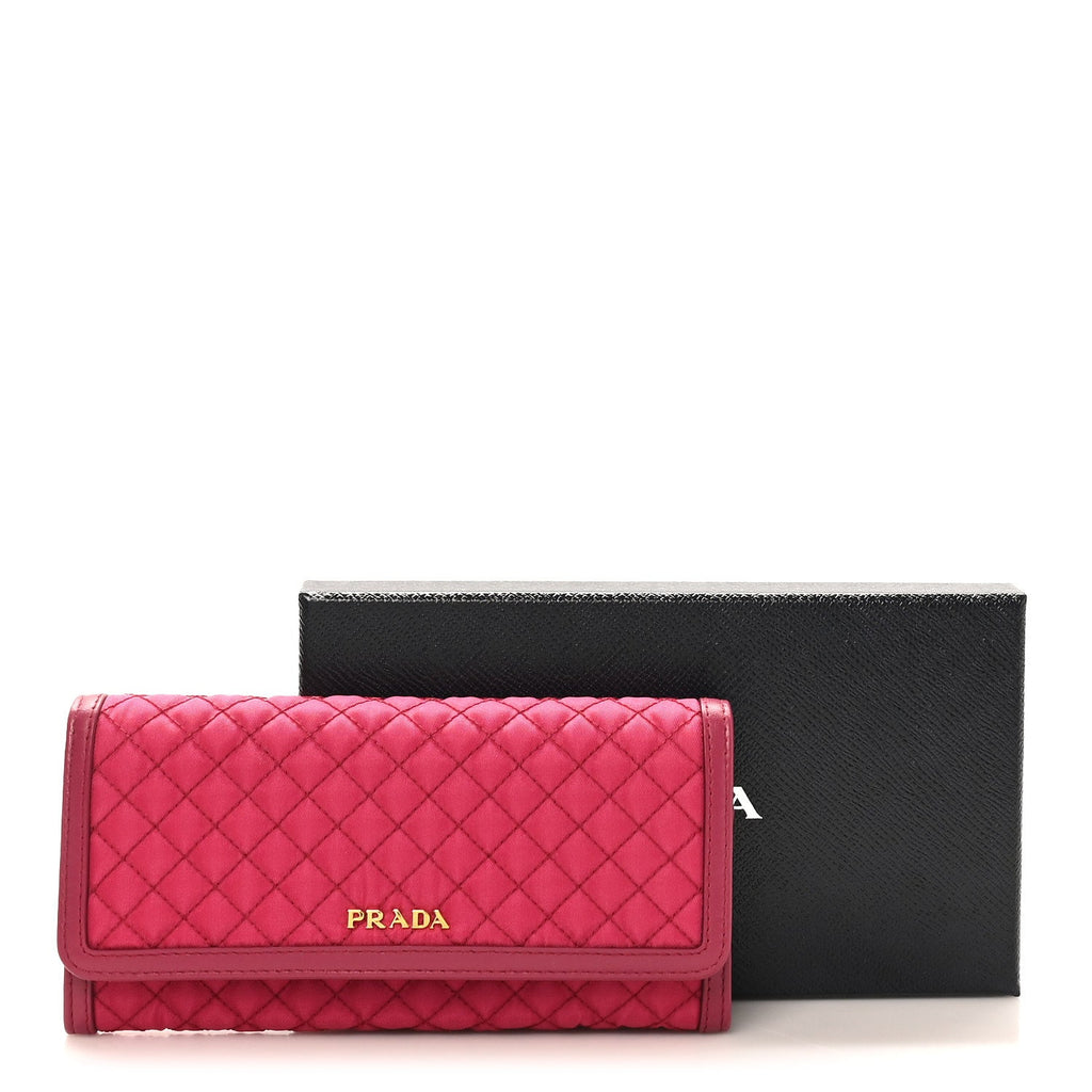 Tessuto Nylon Quilted Continental Flap Wallet Ibisco
