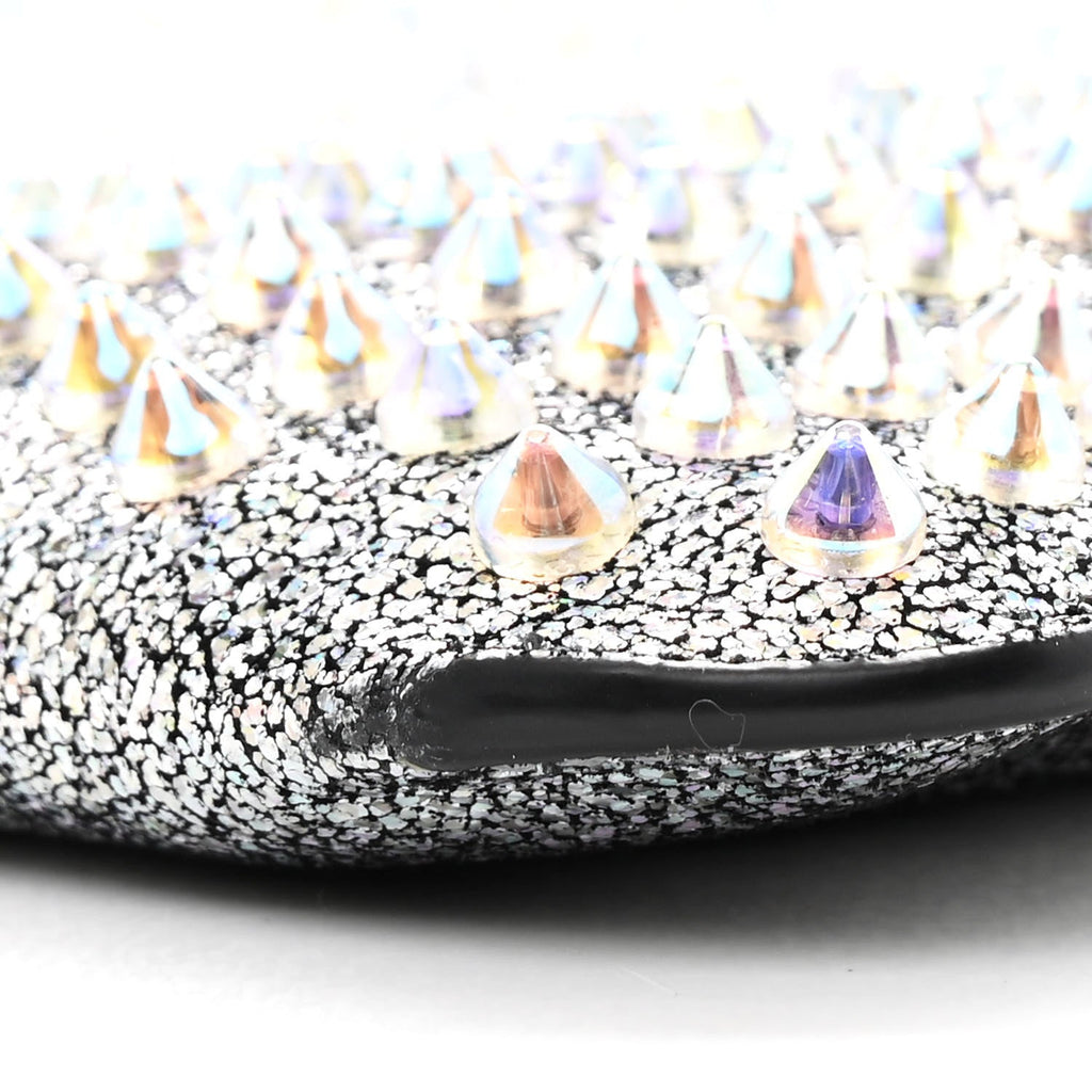 Nappa Mica Studded Loubiclutch Silver