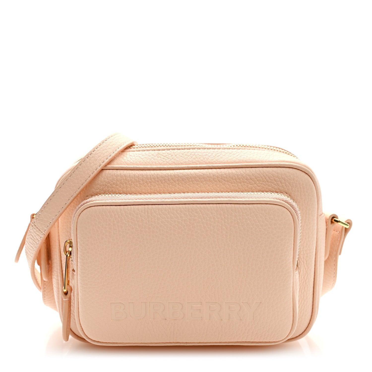 Grained Calfskin Small Camera Bag Peach Pink
